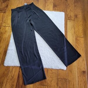 NWT ATM Anthony Thomas Melillo Satin Wide Leg Pants Trousers Women's 10 Black